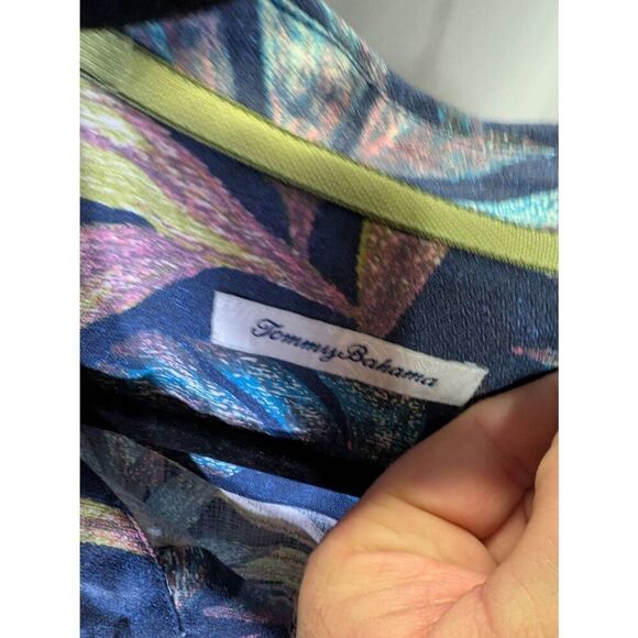 Tommy Bahama Blue Leaf Design- Button Down Shirt-Men's Size 2XL - Picture 3 of 5